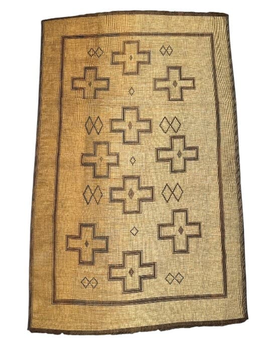 Framed Cross Tuareg reed mat (Nt359) - Soufiane Zarib