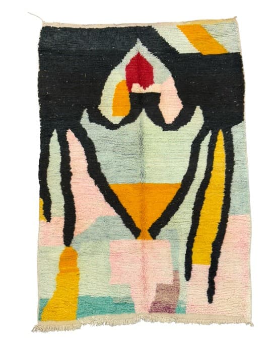 Mustard Diamond vintage Moroccan rug (Kil4860) - Soufiane Zarib